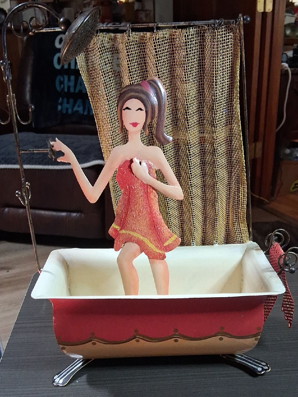 Decorative Pink Bath Figurine Accent for Women Bath & Body Jewelry Holder!
